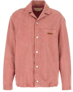 Marni Snap-Button Leather Shirt - Pink