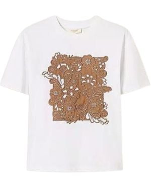 Twinset Floral-Embroidered T-Shirt - White