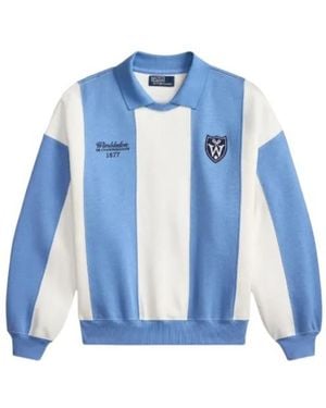 Polo Ralph Lauren Striped Panelled Polo Top - Blue