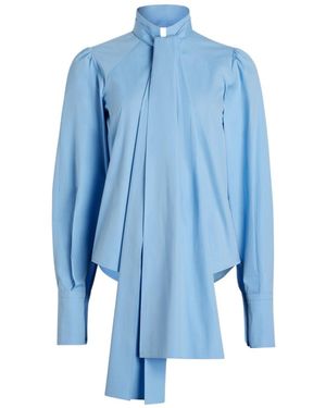 Patou Ascot Tied-Neck Blouse - Blue
