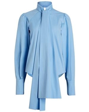 Patou Ascot Tied-Neck Blouse - Blue