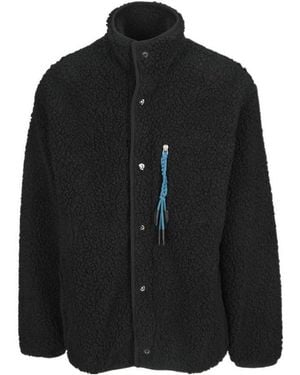 Palm Angels Braid-Detail Fleece Jacket - Black