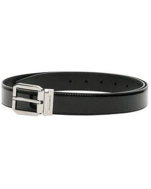Dolce & Gabbana Logo Engraved Buckle Belt - Black