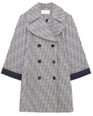 Chloé Alphabet Double-Breasted Windbreaker - Grey