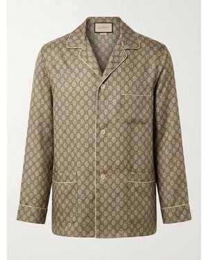 Gucci Gg Supreme Satin Shirt - Grey