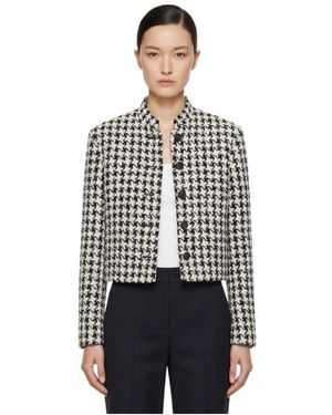 Marissa Chiara Houndstooth Casual Jacket - Black