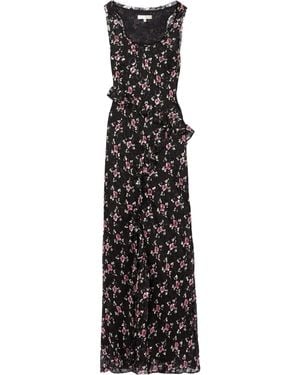LoveShackFancy Thisbe Ruffled Printed Maxi Dress - Black