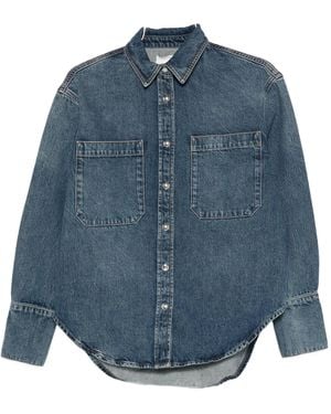 Anine Bing Dante Long Sleeved Oversized Shirt - Blue