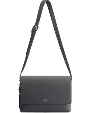 Dior Cd Icon Messenger Bag With Flap - Black