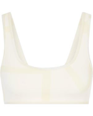 TOTEME Printed Bikini Top - White