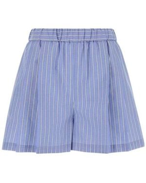 Marni Striped Pattern Elastic Waist Shorts - Blue