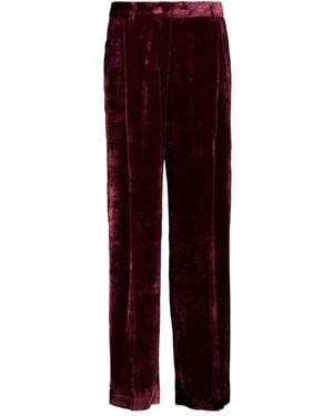 La DoubleJ Velvet-Texture Pants - Purple