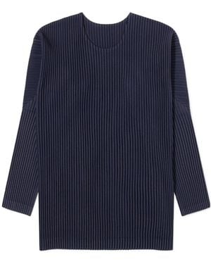 Homme Plissé Issey Miyake Basic Panelled Pleated Sweatshirt - Blue