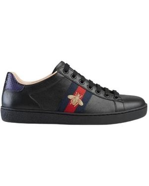 Black gucci womens trainers sales