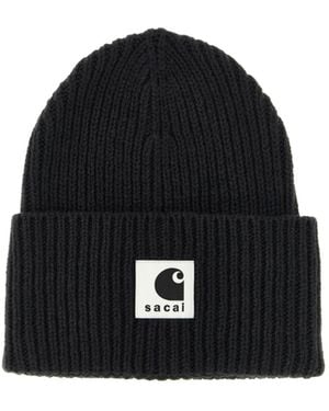 Sacai X Carhartt Wip Wool-Blend Knit Gloves in Black for Men | Lyst