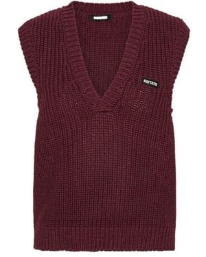 ROTATE BIRGER CHRISTENSEN V-Neck Knitted Vest - Purple