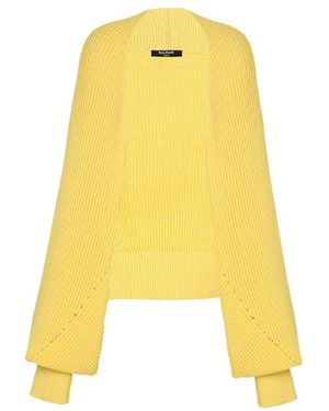 Balmain Ribbed Knit Bolero Cardigan - Yellow
