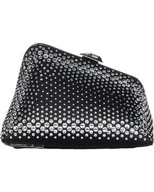 The Attico 'Midnight' And Crystal Mini Clutch - Black