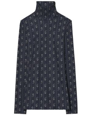 Tory Burch Turtleneck Top - Blue