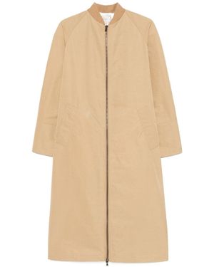 Alysi Crinkled-Finish Trench Coat - Natural