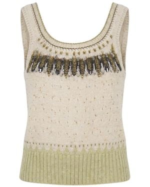 Ermanno Scervino Ribbed Camisole - Natural