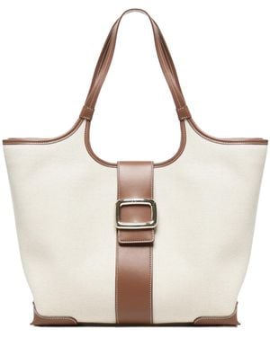 Roger Vivier Buckle Detailed Shopping Bag - White