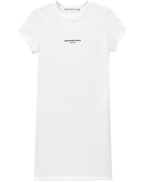 Alexander Wang Logo-Print Mini Dress - White