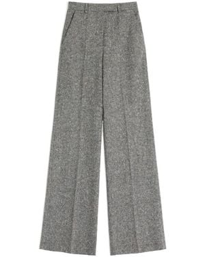 Valentino Pleat Detailed Wide Leg Pants - Gray