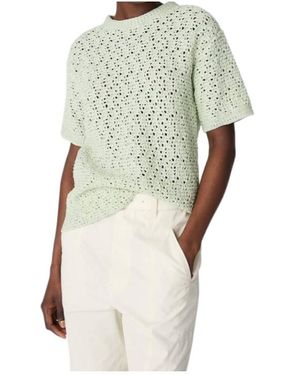Bottega Veneta Cotton Crochet Knit T-Shirt - White