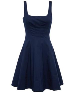 STAUD Wells Cotton Poplin Minidress - Blue
