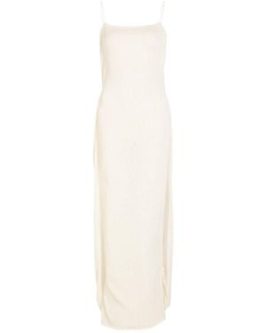 Jacquemus Square-Neck Mesh Dress - White