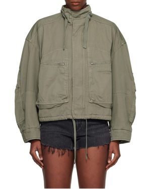 Alexander Wang Logo-Embroidered Cotton Jacket - Brown