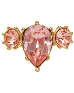 Oscar de la Renta Crystal-Embellished Ring - Pink