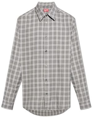 DIESEL S Pierr Checked Shirt - Grey