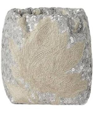Brunello Cucinelli Sequin-Embellished Linen Shoulder Bag - Gray