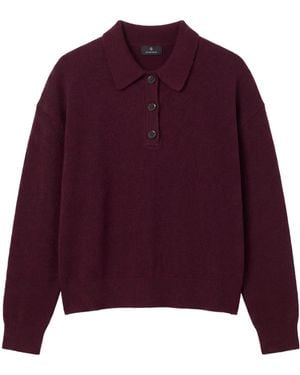 Anine Bing Button-Up Collar Jumper - Purple