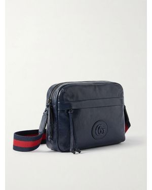 Gucci Double-G Leather Shoulder Bag - Blue