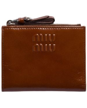 Miu Miu Small Leather Wallet - Brown