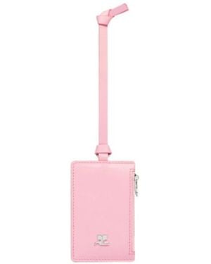 Courreges Zip Leather Cardholder - Pink