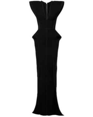 Maticevski Graduate Peplum Gown - Black