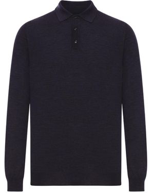 Zanone Long-Sleeve Polo Shirt - Blue