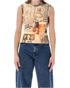Jean Paul Gaultier Journal Rib Tank Top - Blue