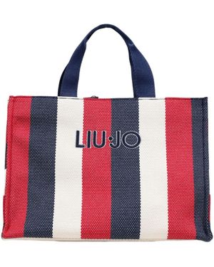 Liu Jo Striped Large Tote Bag - Red