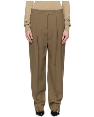 Ferragamo Ferragamo High Waisted Pleated Trousers - Green