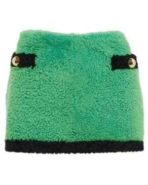 Blancha Shearling Miniskirt - Green