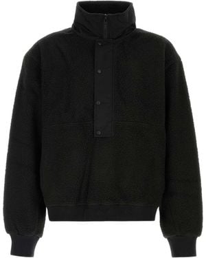 Entire studios System Half Zip Fleece Sweatshirt - Black