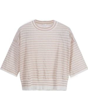 Roberto Collina Horizontal-Stripe Short-Sleeve T-Shirt - Natural
