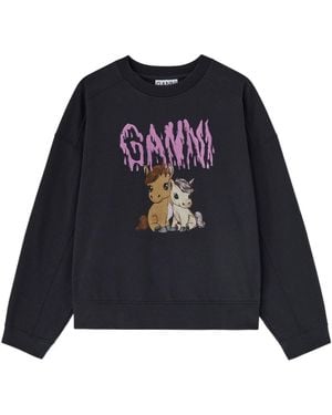 Ganni Isoli Jersey Sweatshirt - Black