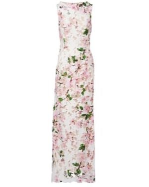 Oscar de la Renta Floral Guipure Lace Gown - White
