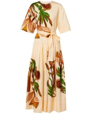 Ulla Johnson Aniline Printed Cotton Midi Dress - Metallic